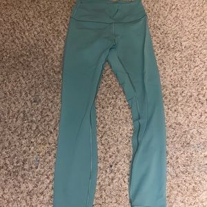 Teal lululemon wunder under 7/8 leggings
